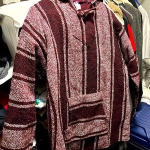 Men’s Burgundy Poncho